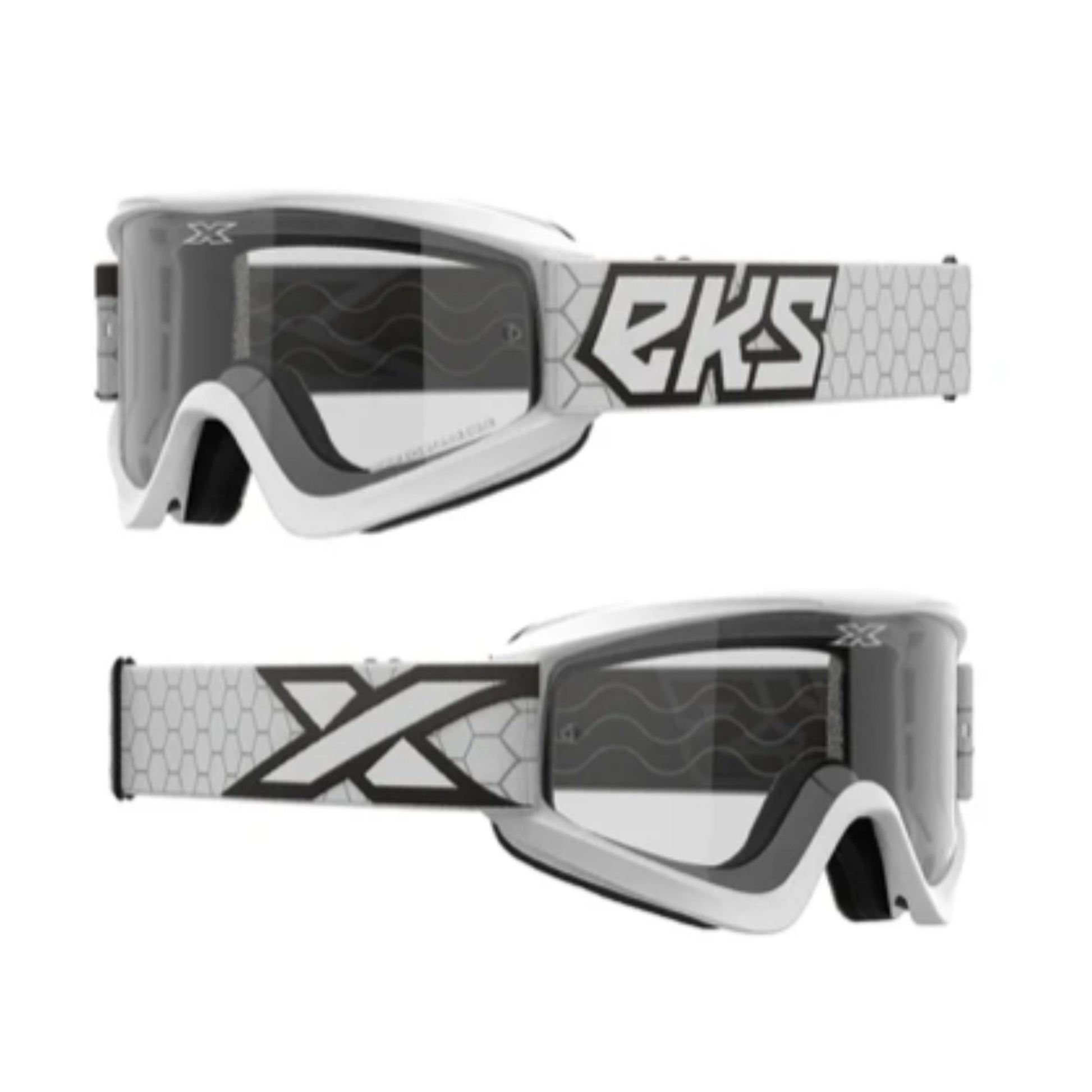EKS GOGGLES FLAT OUT CLEAR WHITE 35-067-60450