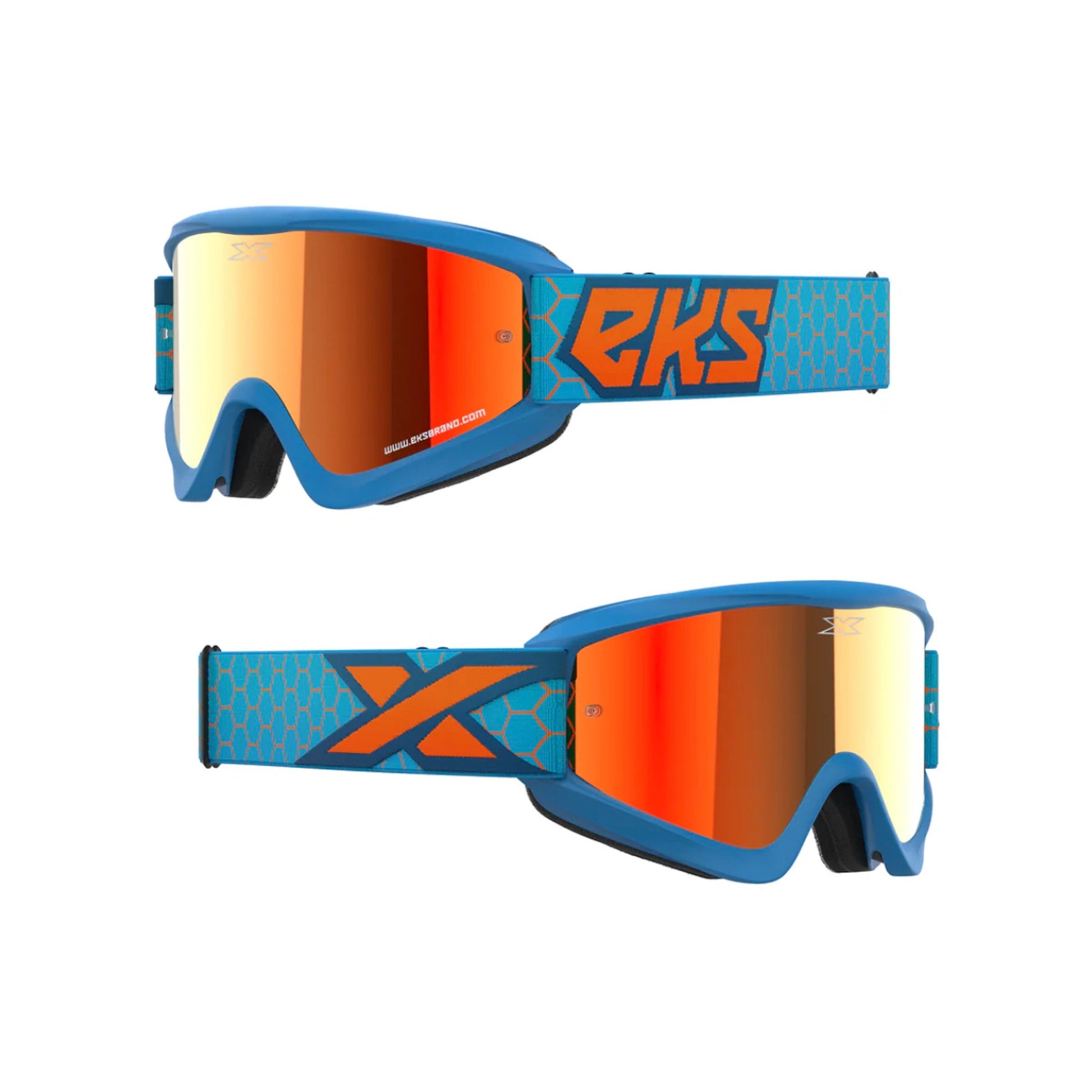 EKS GOGGLES FLAT OUT CYAN/FIRE ORANGE 35-067-60530