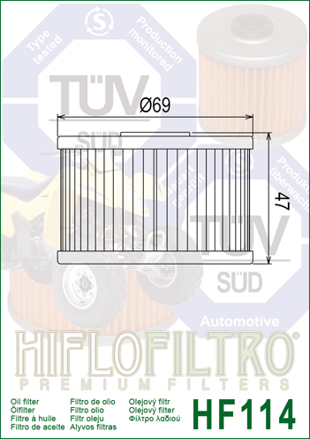 HifloFiltro oil filter HF114_2