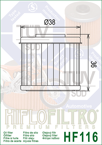 HifloFiltro oil filter HF116_2